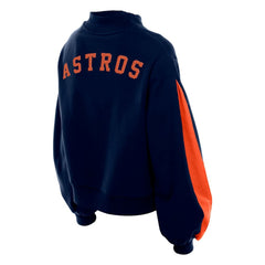 Houston Astros Women's Mock Neck Balloon Sleeve Sweatshirt - Navy | New Era
