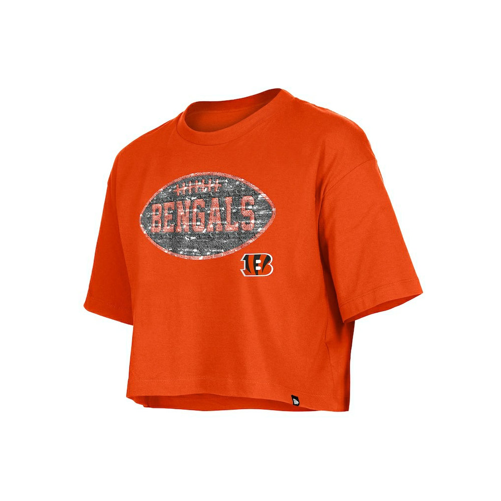 NFL Cincinnati Bengals Girl's Flip Sequin Boxy T-Shirt