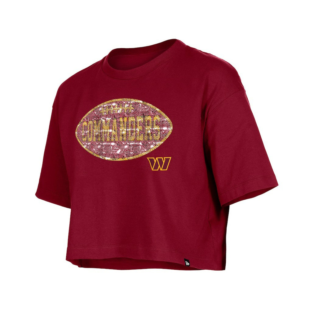 NFL Washington Commanders Girl's Flip Sequin Boxy T-Shirt