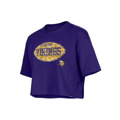 NFL Minnesota Vikings Girl's Flip Sequin Boxy T-Shirt