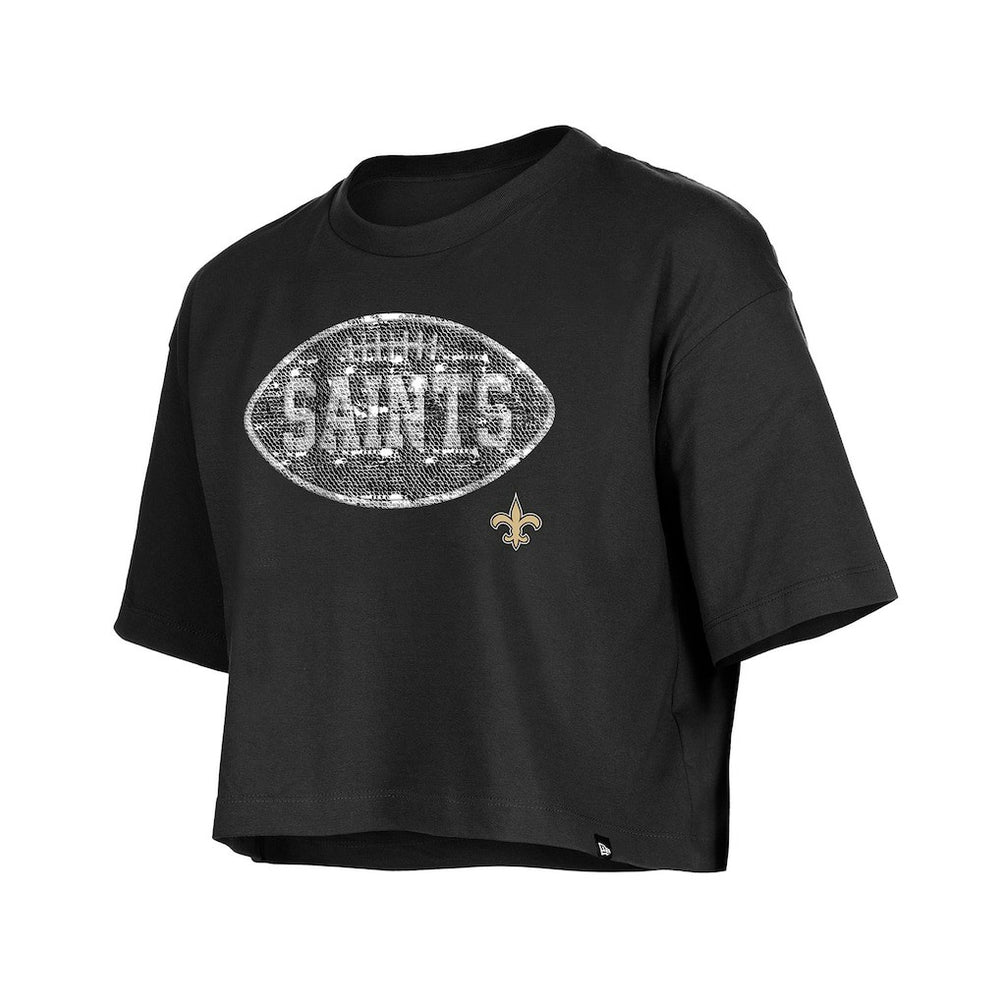 NFL New Orleans Saints Girl's Flip Sequin Boxy T-Shirt