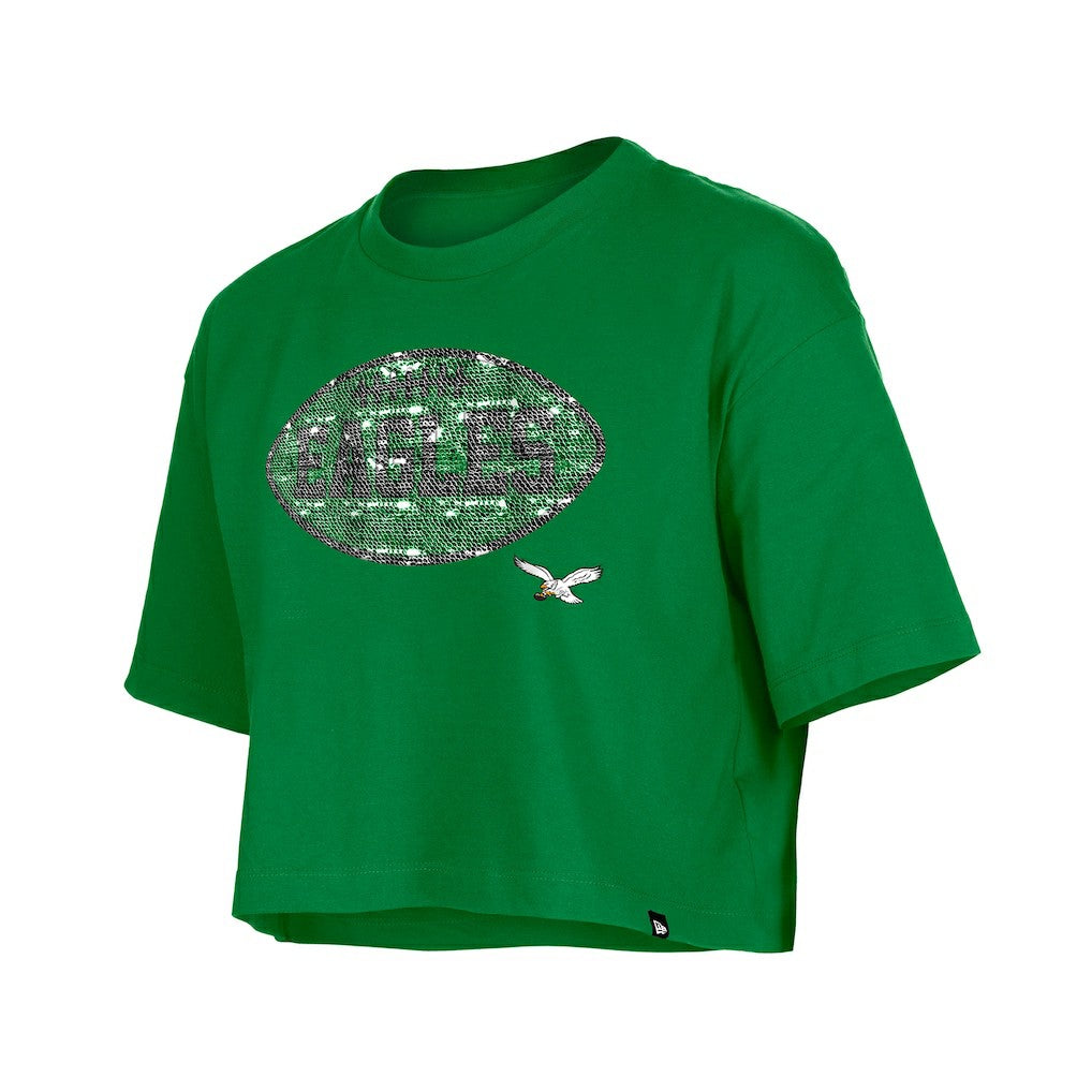 NFL Philadelphia Eagles Girl's Flip Sequin Boxy T-Shirt