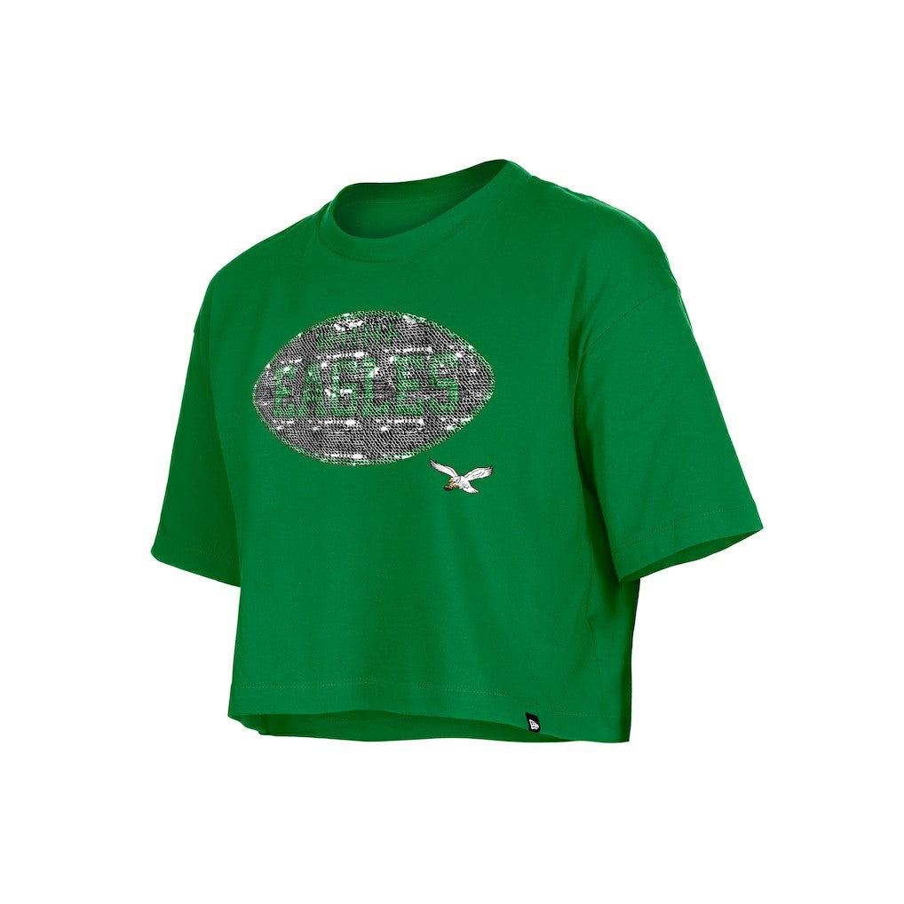 NFL Philadelphia Eagles Girl's Flip Sequin Boxy T-Shirt