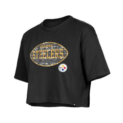 NFL Pittsburgh Steelers Girl's Flip Sequin Boxy T-Shirt