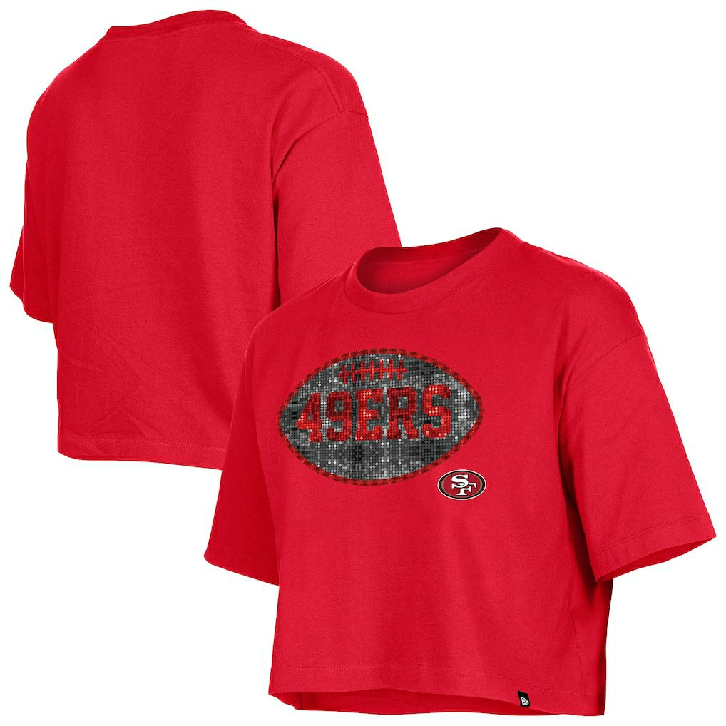 NFL San Francisco 49ers Girl's Flip Sequin Boxy T-Shirt