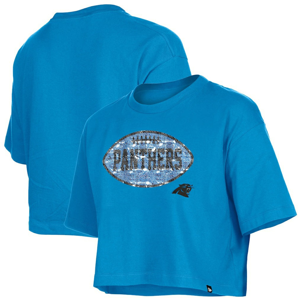 NFL Carolina Panthers Girl's Flip Sequin Boxy T-Shirt