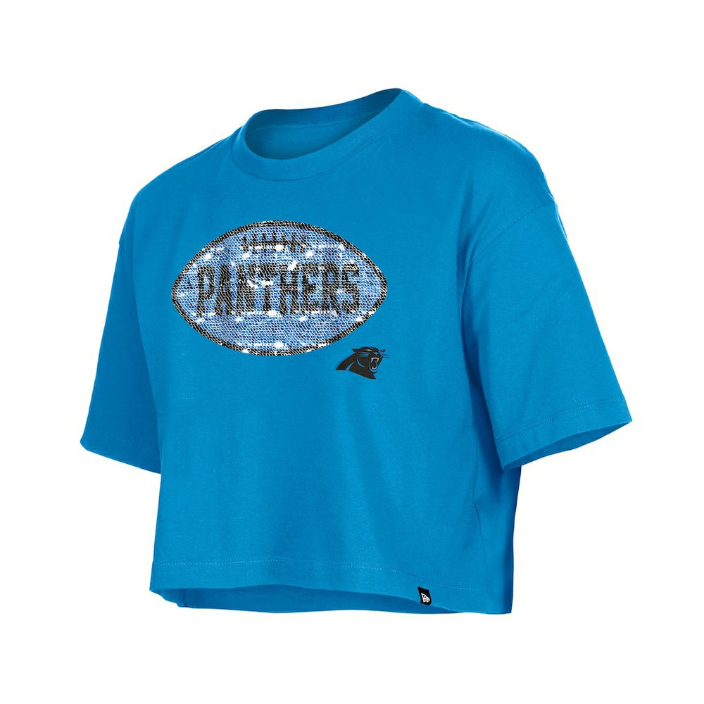 NFL Carolina Panthers Girl's Flip Sequin Boxy T-Shirt