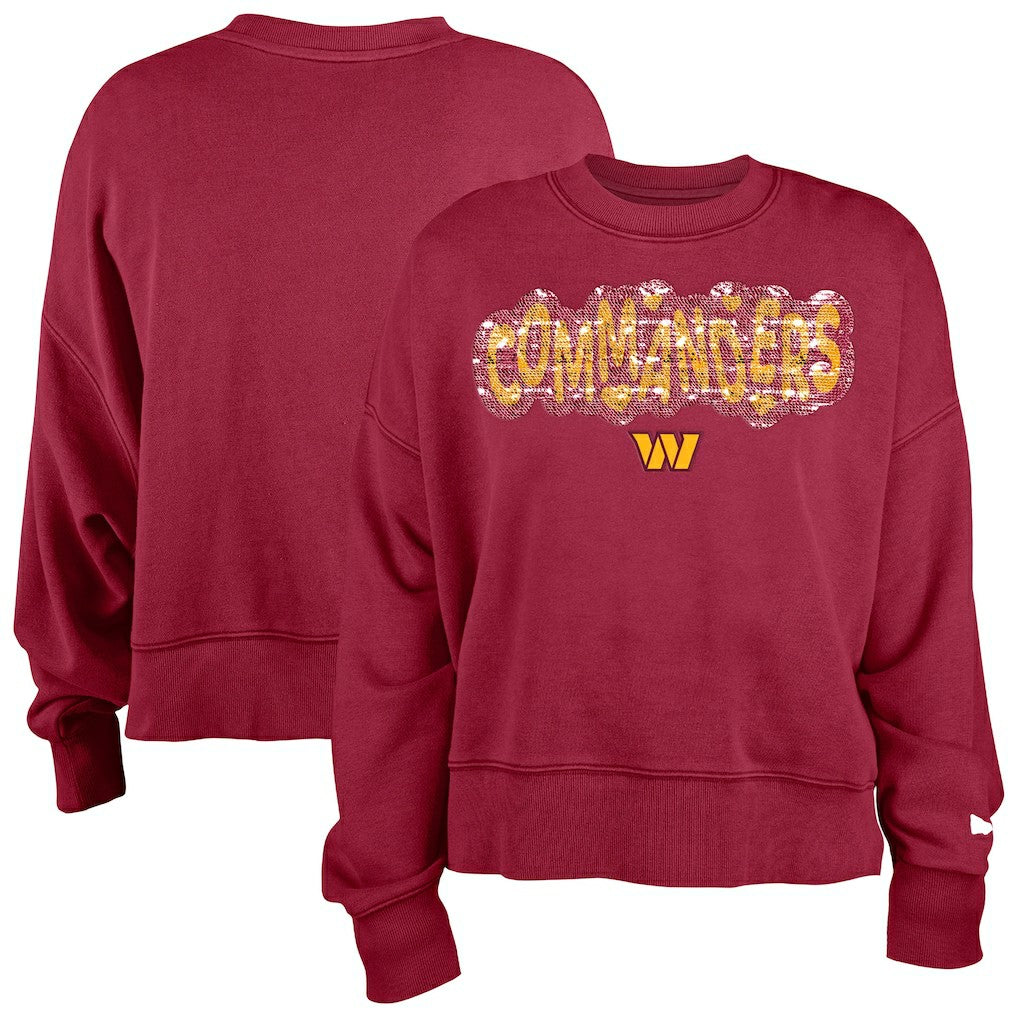 NFL Washington Commanders Girl's Flip Sequin Sweatshirt