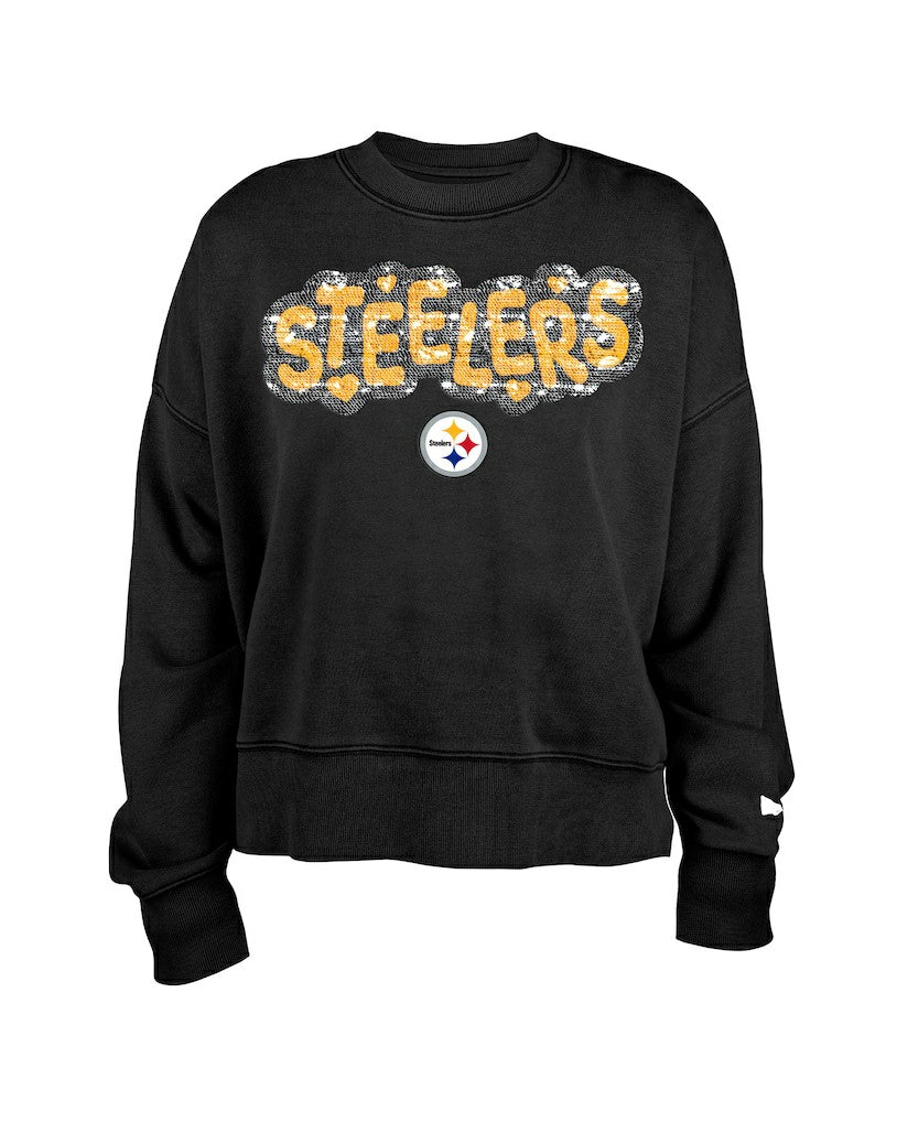 NFL Pittsburgh Steelers Girl's Flip Sequin Sweatshirt