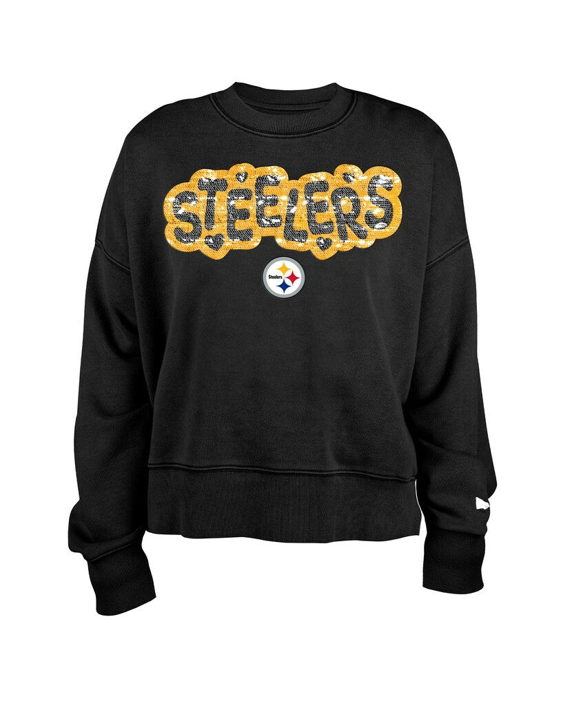 NFL Pittsburgh Steelers Girl's Flip Sequin Sweatshirt