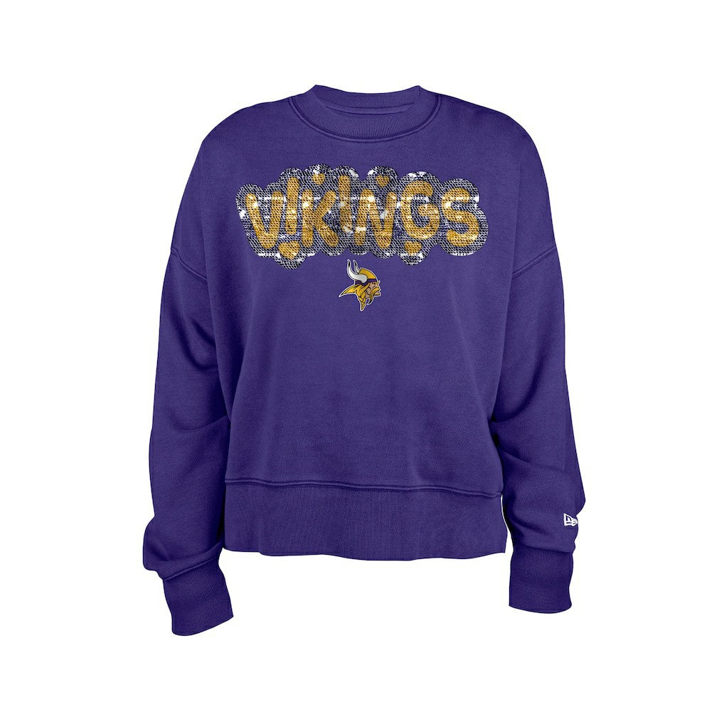 NFL Minnesota Vikings Girl's Flip Sequin Sweatshirt