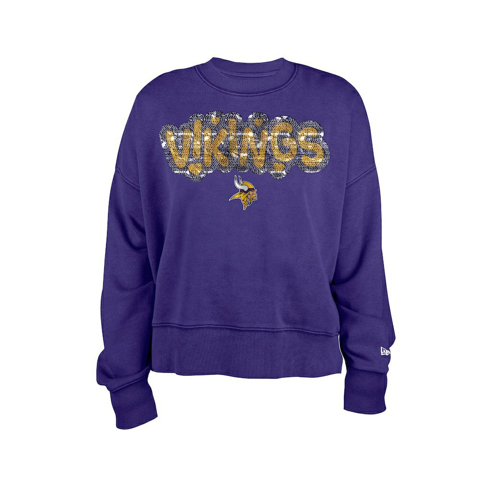 NFL Minnesota Vikings Girl's Flip Sequin Sweatshirt