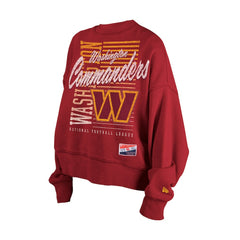 NFL Washington Commanders Women's Oversized Throwback Mineral Wash Crew Neck Sweatshirt