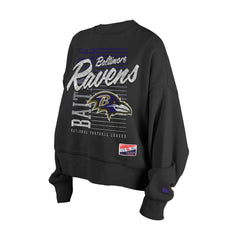 NFL Baltimore Ravens Women's Oversized Throwback Mineral Wash Crew Neck Sweatshirt