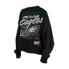 NFL Philadelphia Eagles Women's Oversized Throwback Mineral Wash Crew Neck Sweatshirt