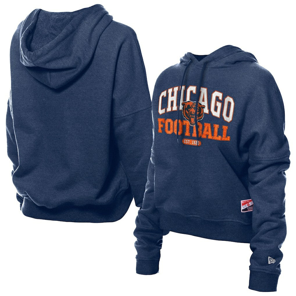 NFL Chicago Bears Women's Throwback Boxy Hoodie Sweatshirt