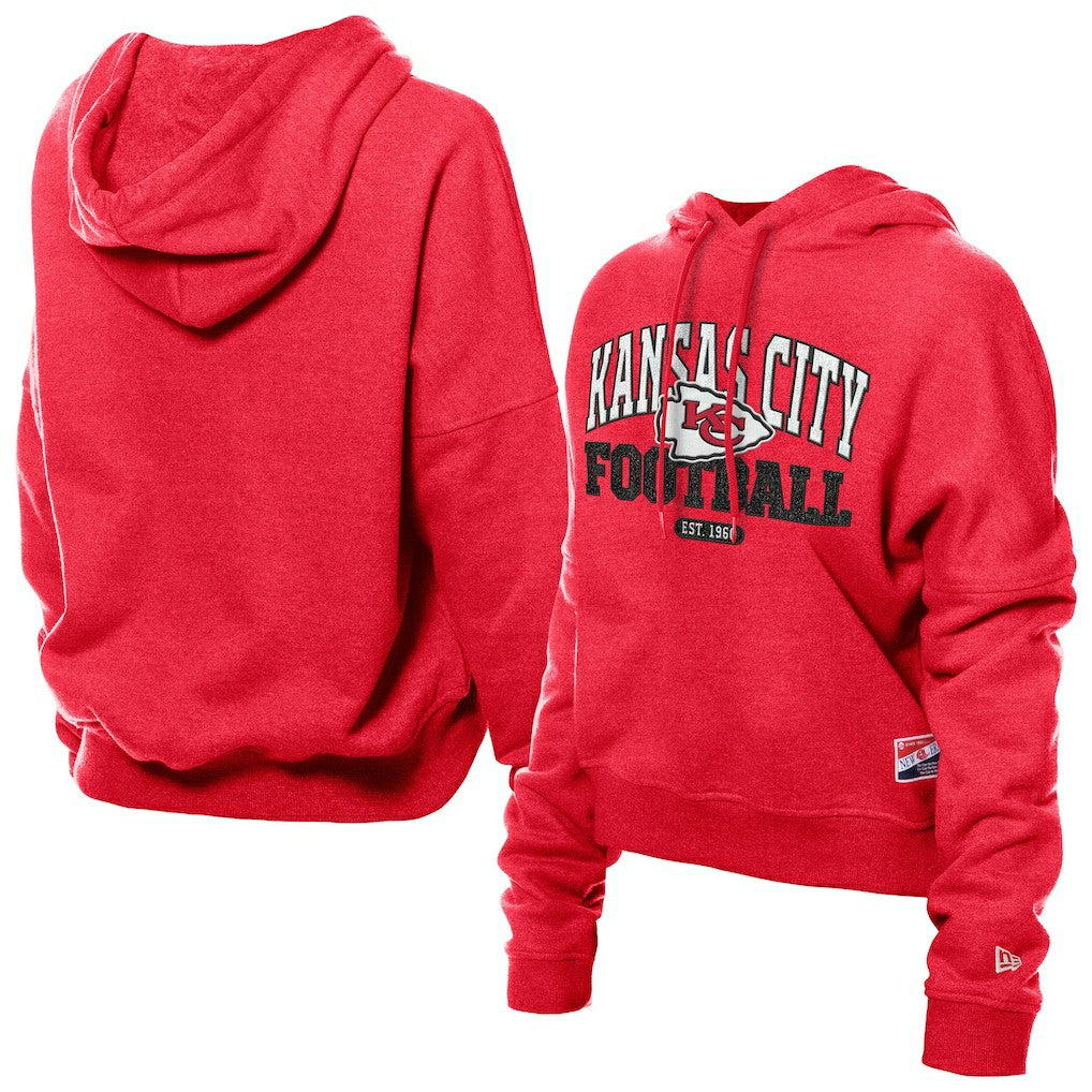 NFL Kansas City Chiefs Women's Throwback Boxy Hoodie Sweatshirt