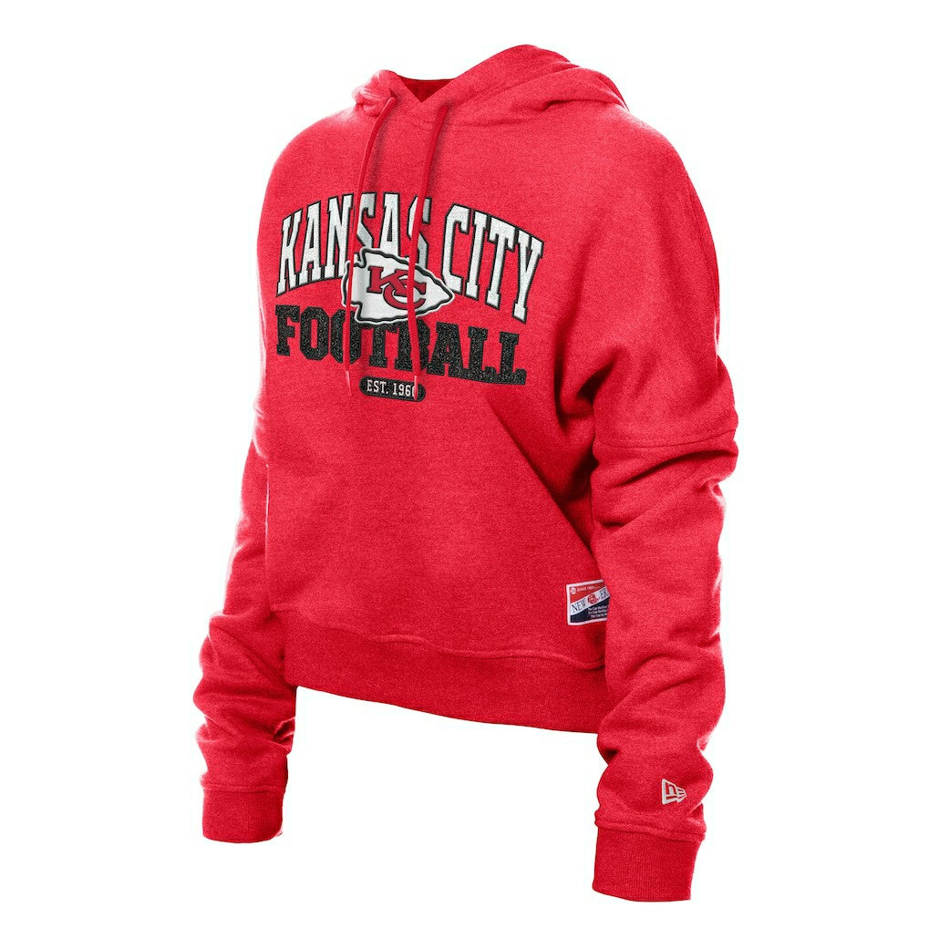 NFL Kansas City Chiefs Women's Throwback Boxy Hoodie Sweatshirt