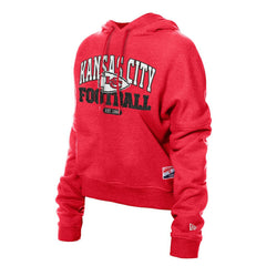 NFL Kansas City Chiefs Women's Throwback Boxy Hoodie Sweatshirt