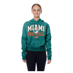 NFL Miami Dolphins Women's Throwback Boxy Hoodie Sweatshirt