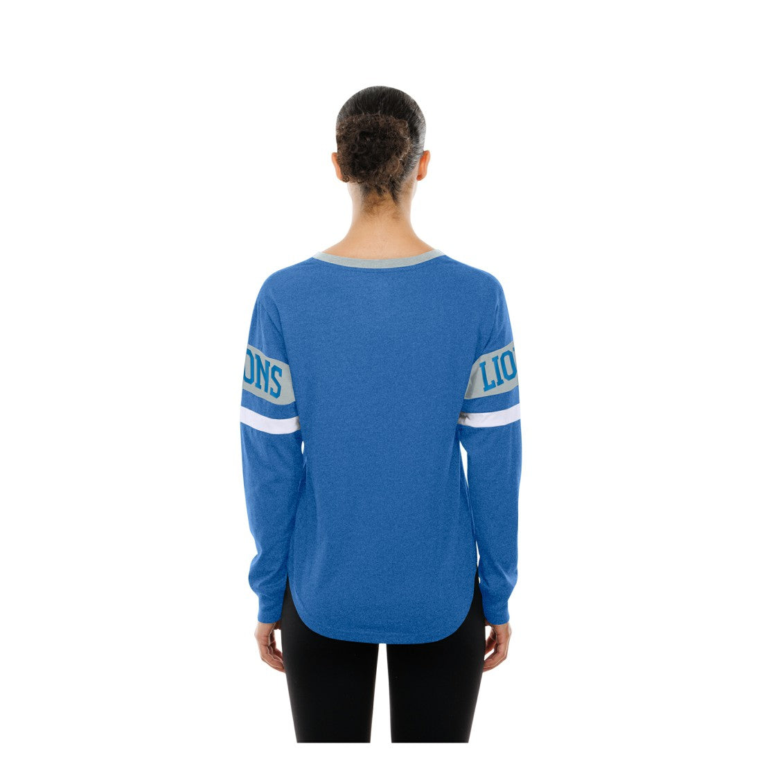 NFL Detroit Lions Women's Throwback Lace-Up Long-Sleeve T-Shirt