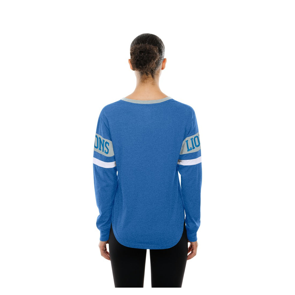 NFL Detroit Lions Women's Throwback Lace-Up Long-Sleeve T-Shirt