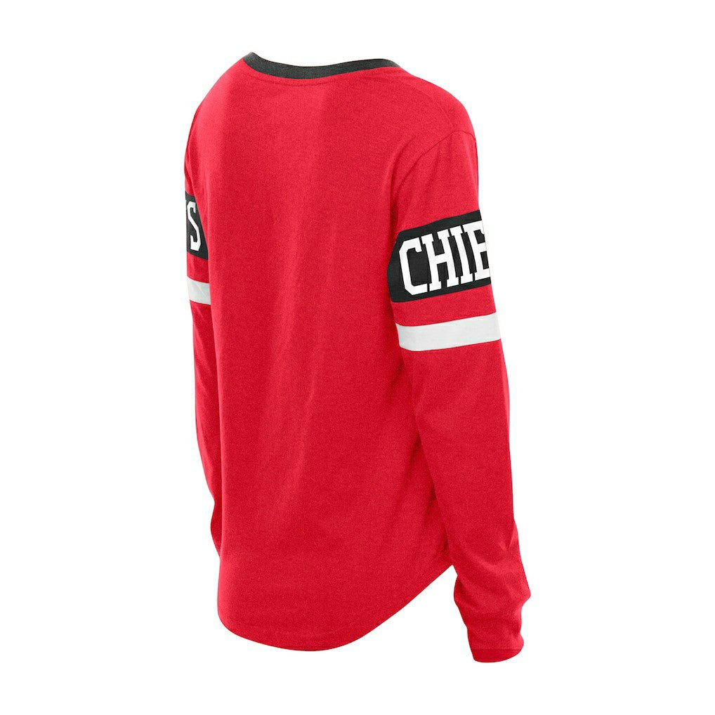 NFL Kansas City Chiefs Women's Throwback Lace-Up Long-Sleeve T-Shirt