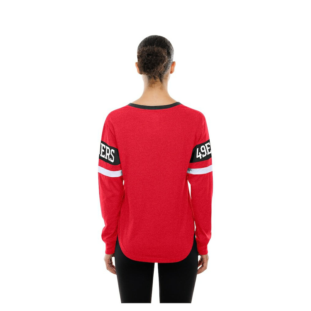 NFL San Francisco 49ers Women's Throwback Lace-Up Long-Sleeve T-Shirt