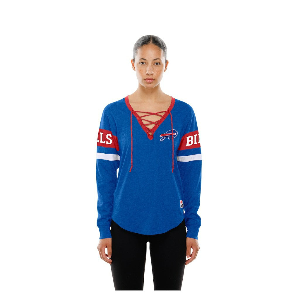 NFL Buffalo Bills Women's Throwback Lace-Up Long-Sleeve T-Shirt