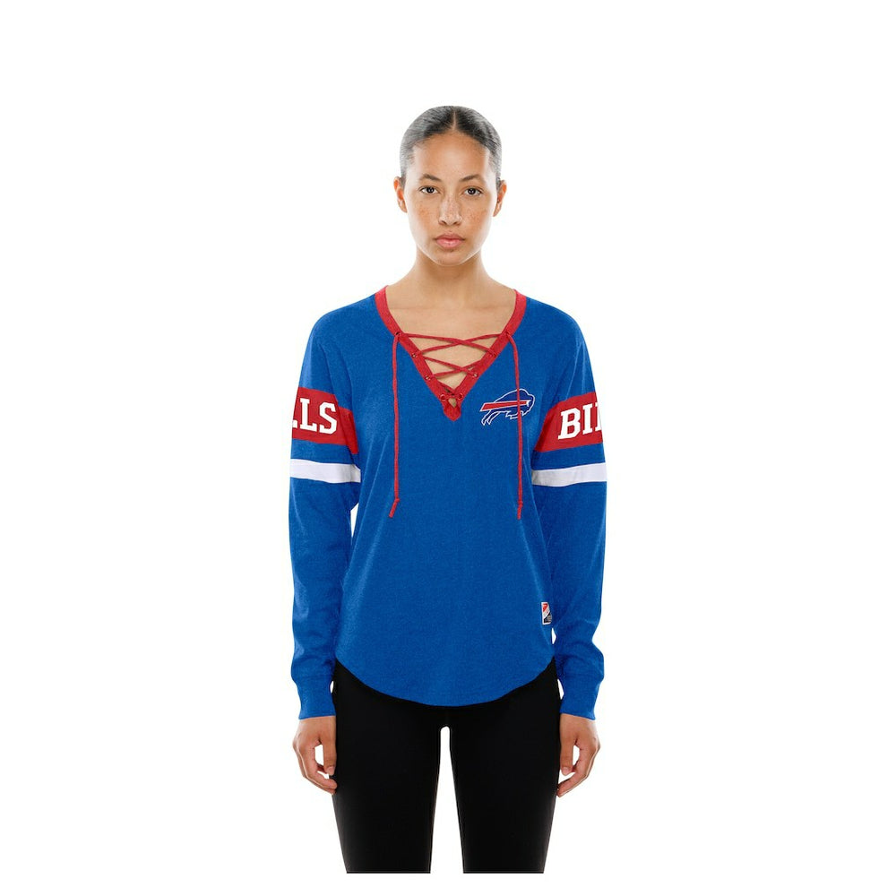 NFL Buffalo Bills Women's Throwback Lace-Up Long-Sleeve T-Shirt