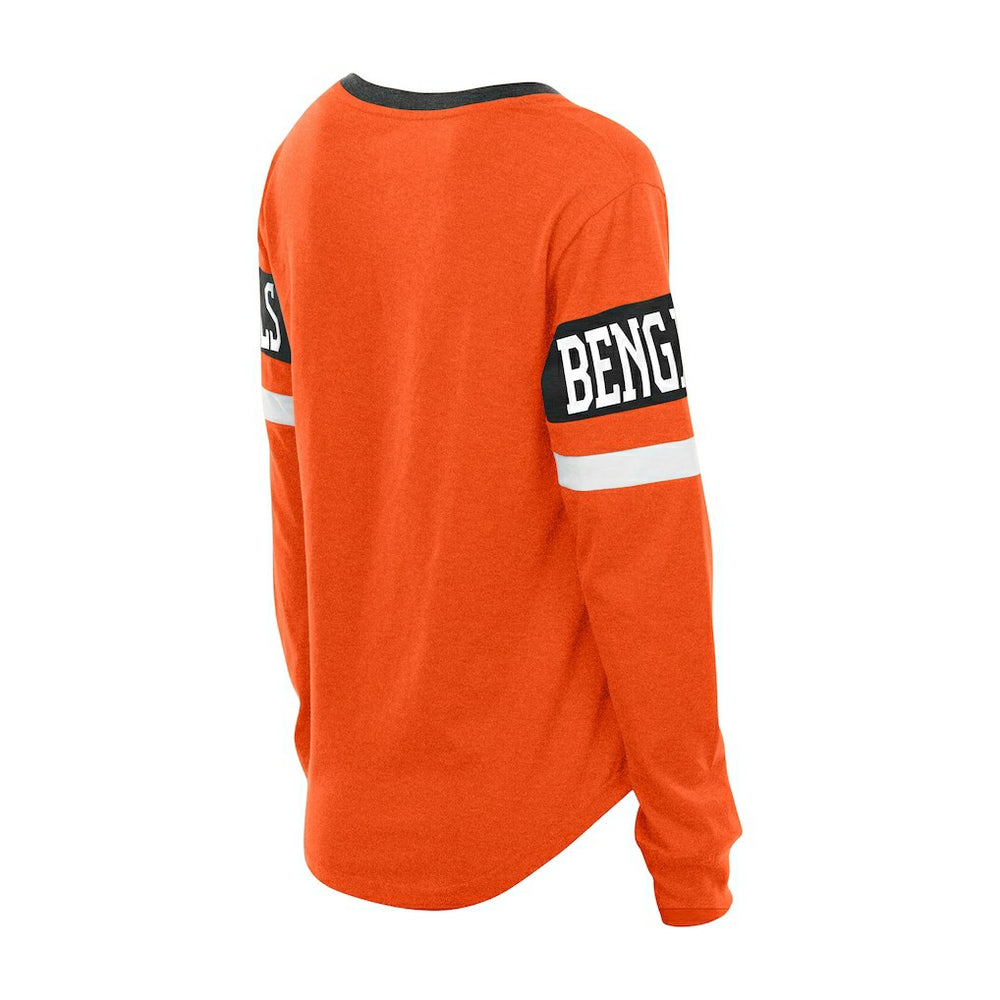 NFL Cincinnati Bengals Women's Throwback Lace-Up Long-Sleeve T-Shirt