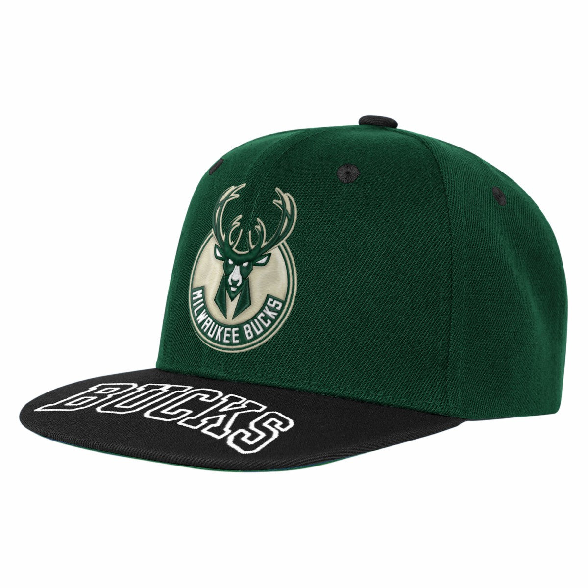 Milwaukee Bucks Outerstuff Youth Two-Tone Snapback Hat - Hunter Green/Black cheap