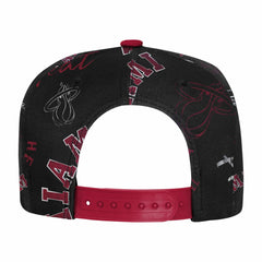 Miami Heat Outerstuff Youth Street Hooper Allover Print Snapback Hat - Black on sale