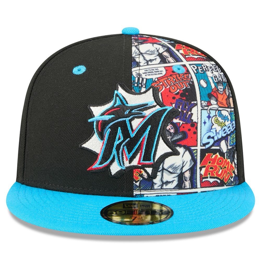 Miami Marlins 2025 MLB Diamond Hero Edition 59FIFTY Fitted Hat - Black/Blue | New Era