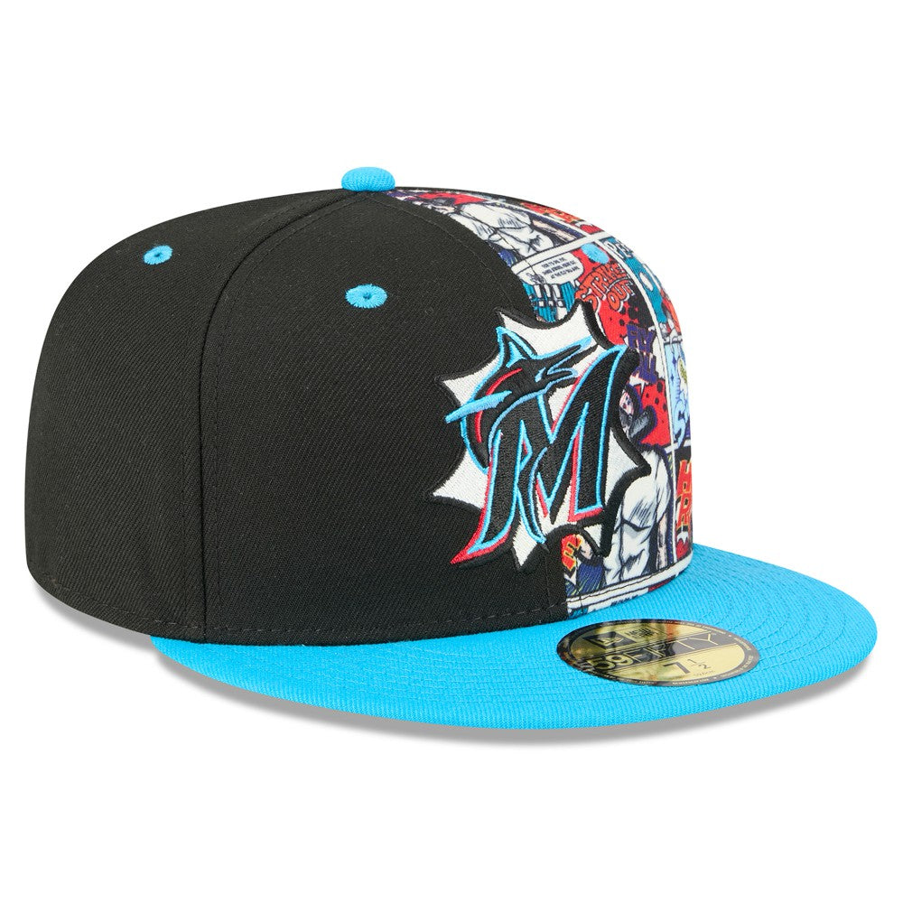 Miami Marlins 2025 MLB Diamond Hero Edition 59FIFTY Fitted Hat - Black/Blue | New Era