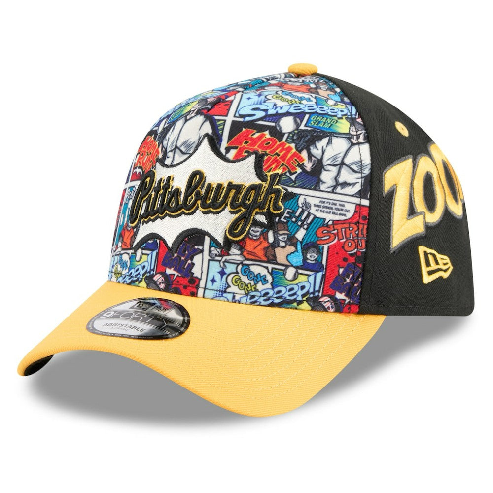 Pittsburgh Pirates 2025 MLB Diamond Hero Edition A-Frame 9FORTY Adjustable Hat - Black/Gold | New Era