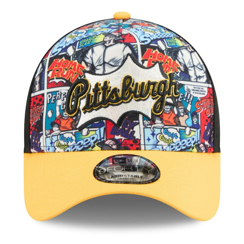 Pittsburgh Pirates 2025 MLB Diamond Hero Edition A-Frame 9FORTY Adjustable Hat - Black/Gold | New Era