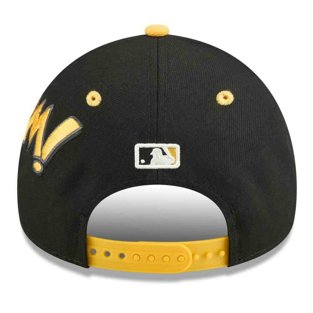Pittsburgh Pirates Youth 2025 MLB Diamond Hero Edition A-Frame 9FORTY Adjustable Hat - Black/Gold | New Era