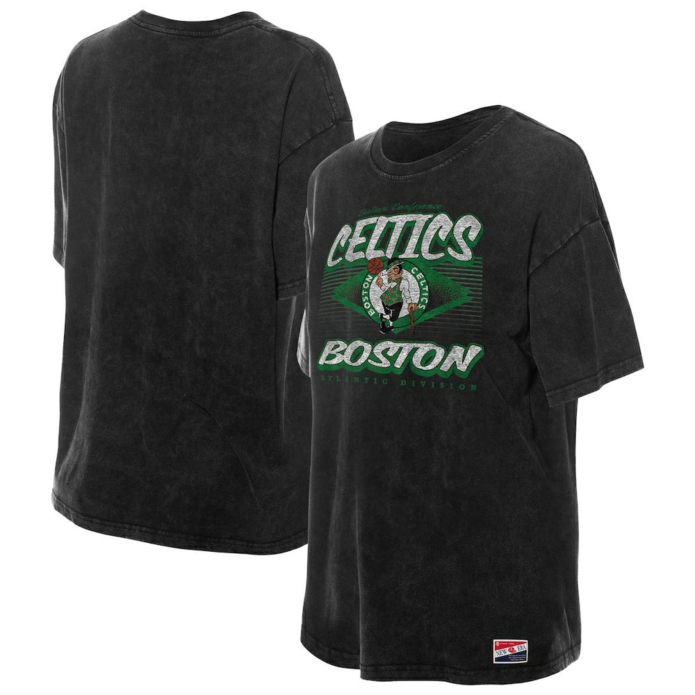 Boston Celtics Women's Throwback Mineral Wash Oversized T-Shirt - Black | New Era on sale