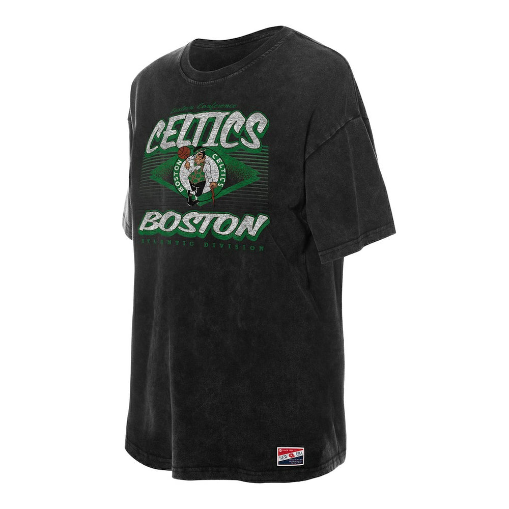 Boston Celtics Women's Throwback Mineral Wash Oversized T-Shirt - Black | New Era on sale