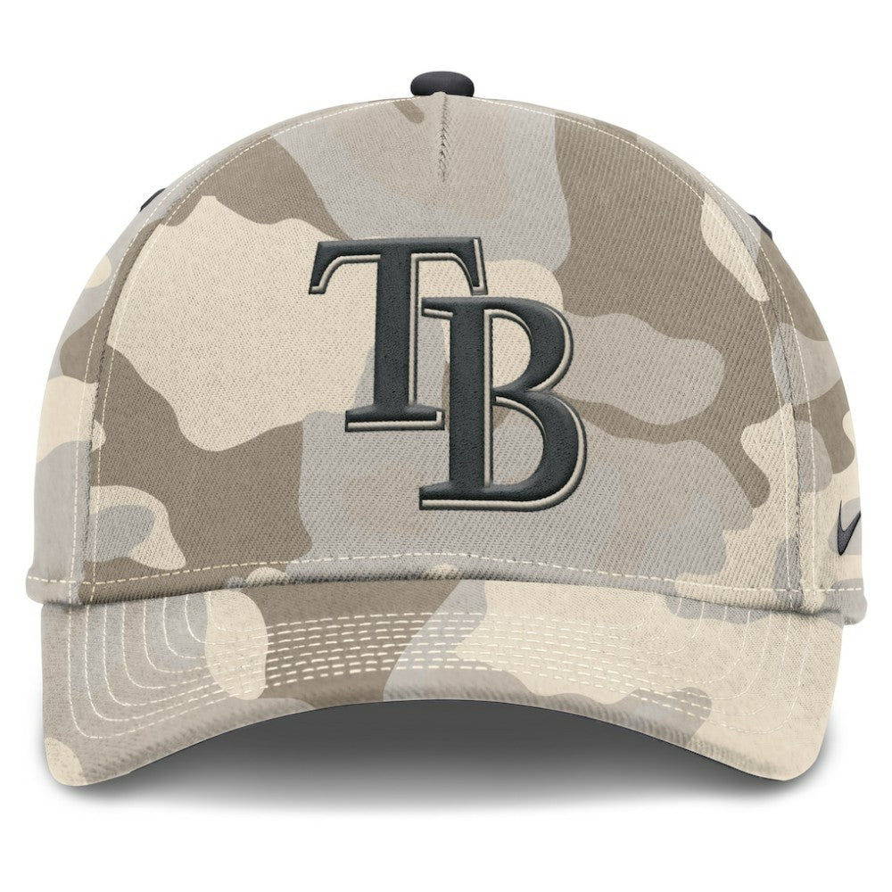 Tampa Bay Rays Camo Pack Rise Adjustable Hat - Natural | Nike