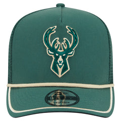 Milwaukee Bucks Vintage Team Rope A-Frame 9FIFTY Snapback Hat - Hunter Green | New Era discount