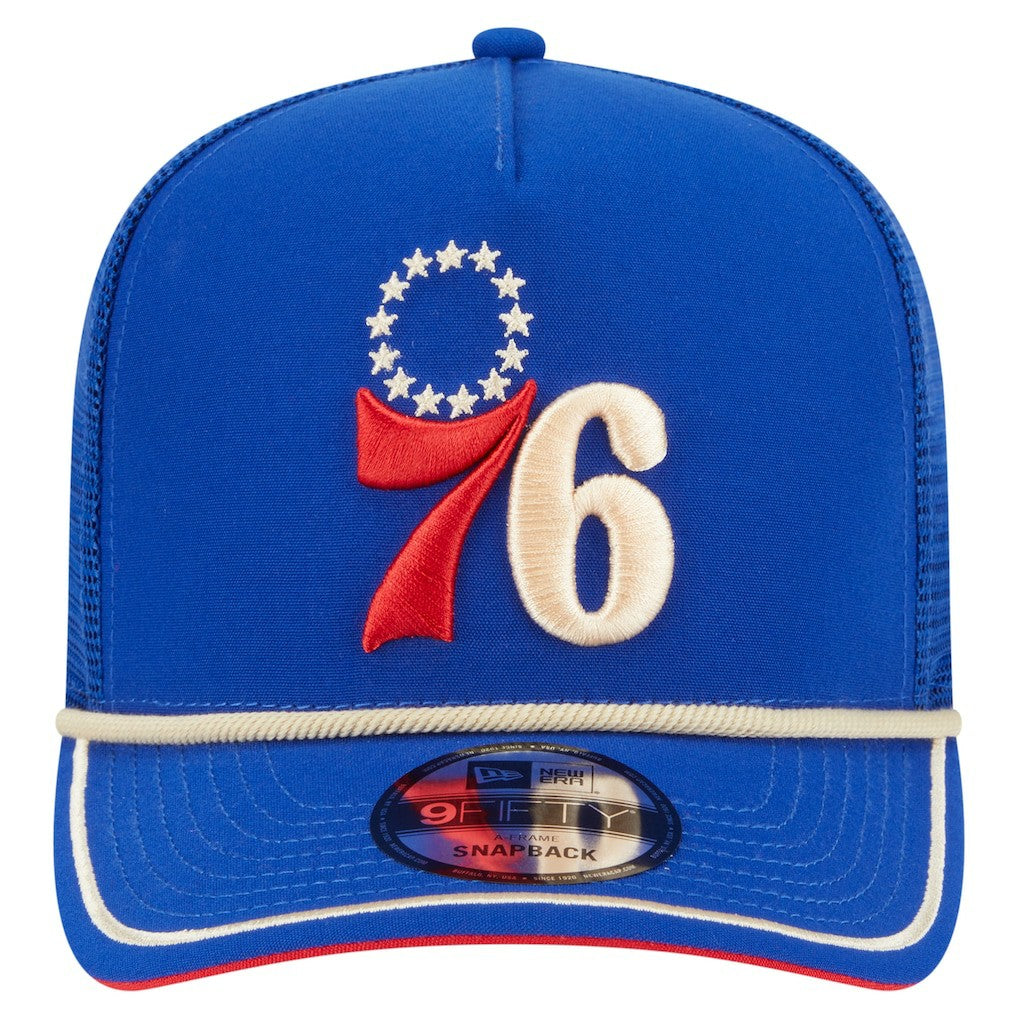 Philadelphia 76ers Vintage Team Rope A-Frame 9FIFTY Snapback Hat - Royal | New Era shop