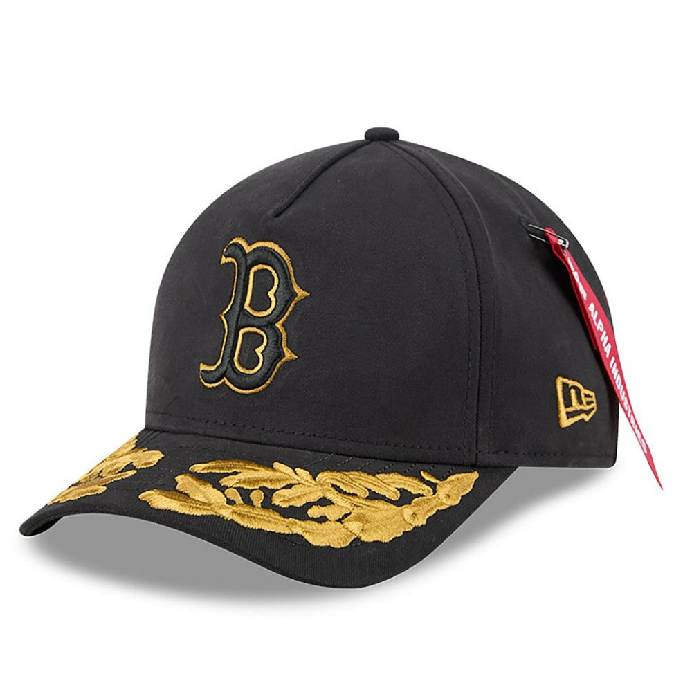 Boston Red Sox x Alpha Industries A-Frame 9FORTY Adjustable Hat - Black | New Era
