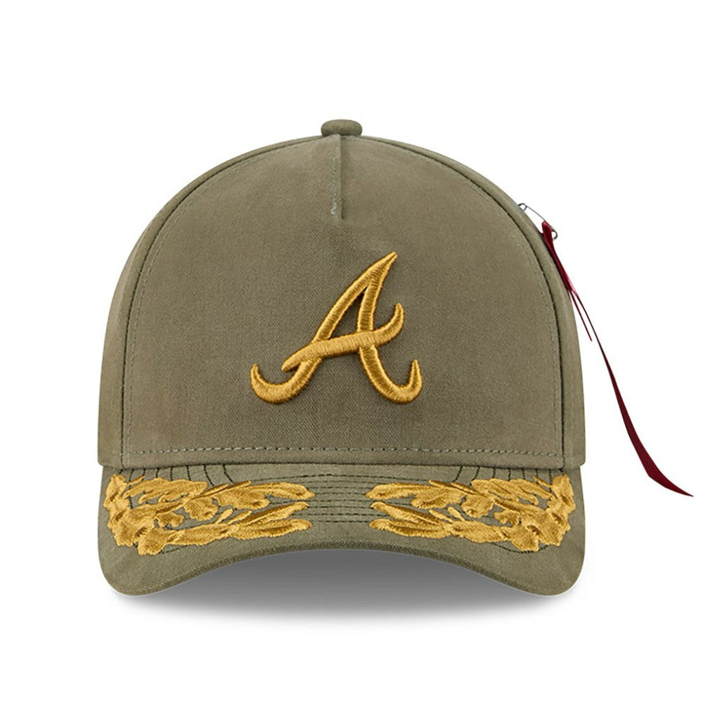 Atlanta Braves x Alpha Industries A-Frame 9FORTY Adjustable Hat - Olive | New Era