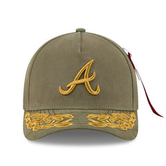 Atlanta Braves x Alpha Industries A-Frame 9FORTY Adjustable Hat - Olive | New Era