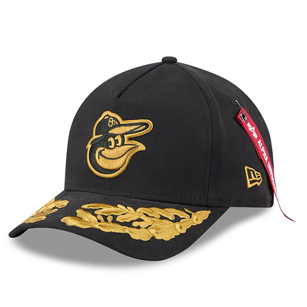Baltimore Orioles x Alpha Industries A-Frame 9FORTY Adjustable Hat - Black | New Era