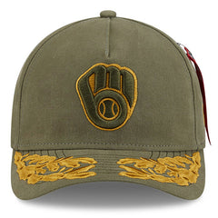 Milwaukee Brewers x Alpha Industries A-Frame 9FORTY Adjustable Hat - Olive | New Era