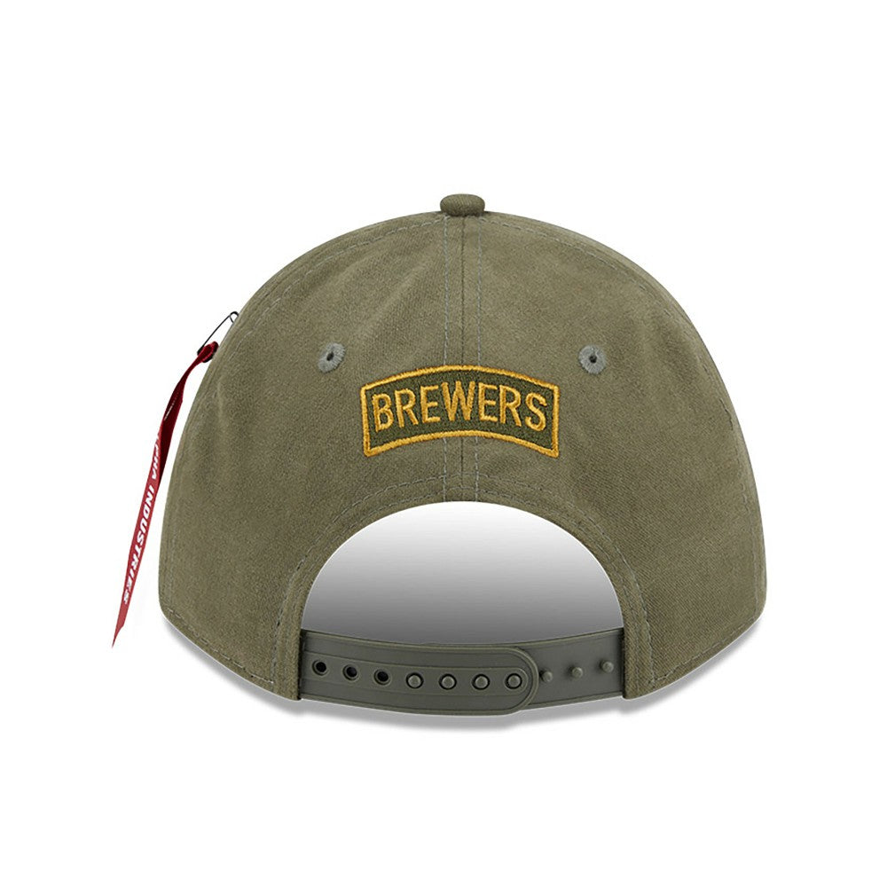 Milwaukee Brewers x Alpha Industries A-Frame 9FORTY Adjustable Hat - Olive | New Era
