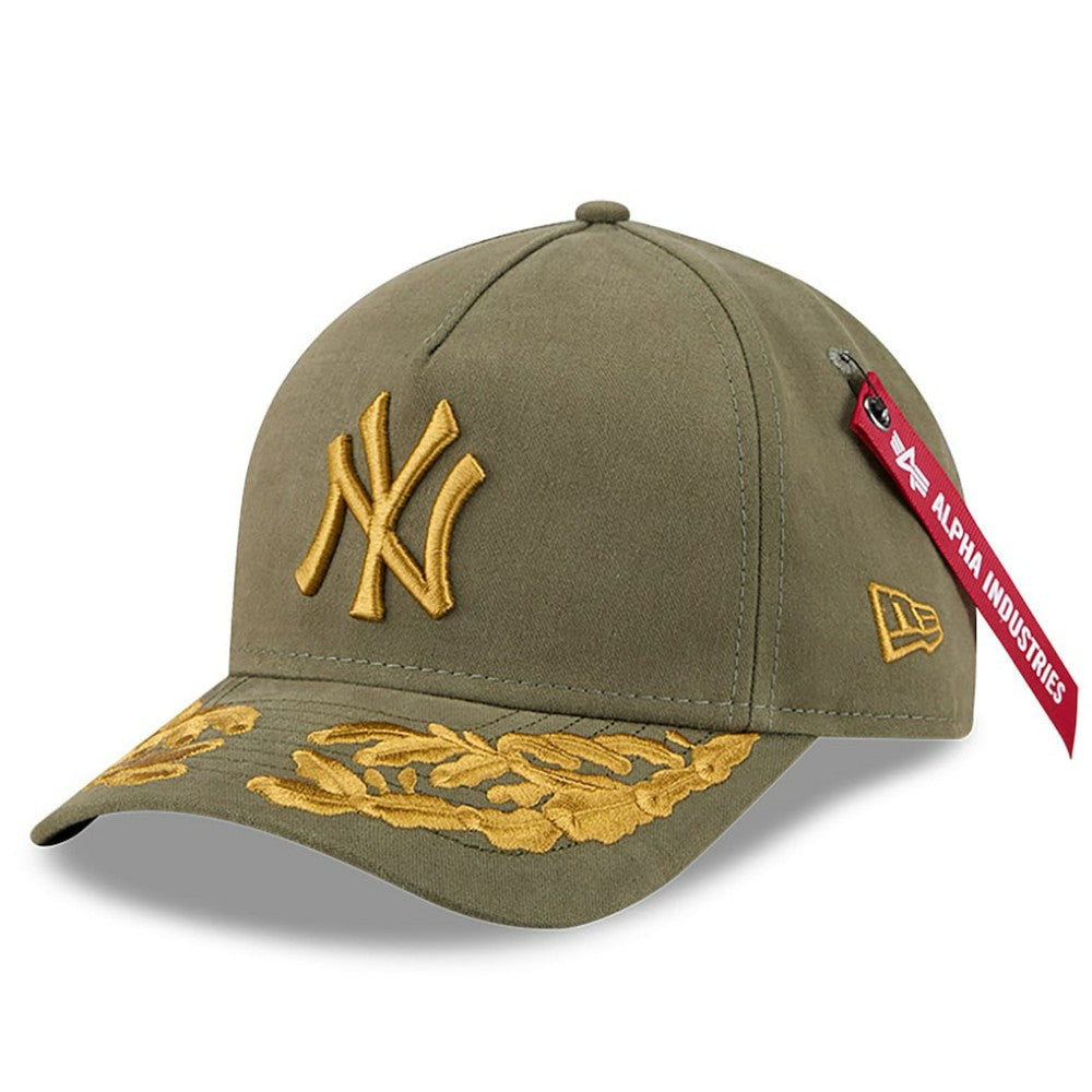 New York Yankees x Alpha Industries A-Frame 9FORTY Adjustable Hat - Olive | New Era